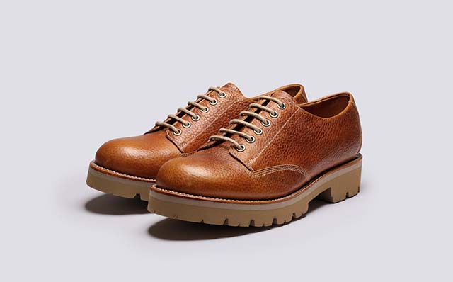 Grenson Callan Mens Derby Shoes in Tan Grain Leather GRS114009